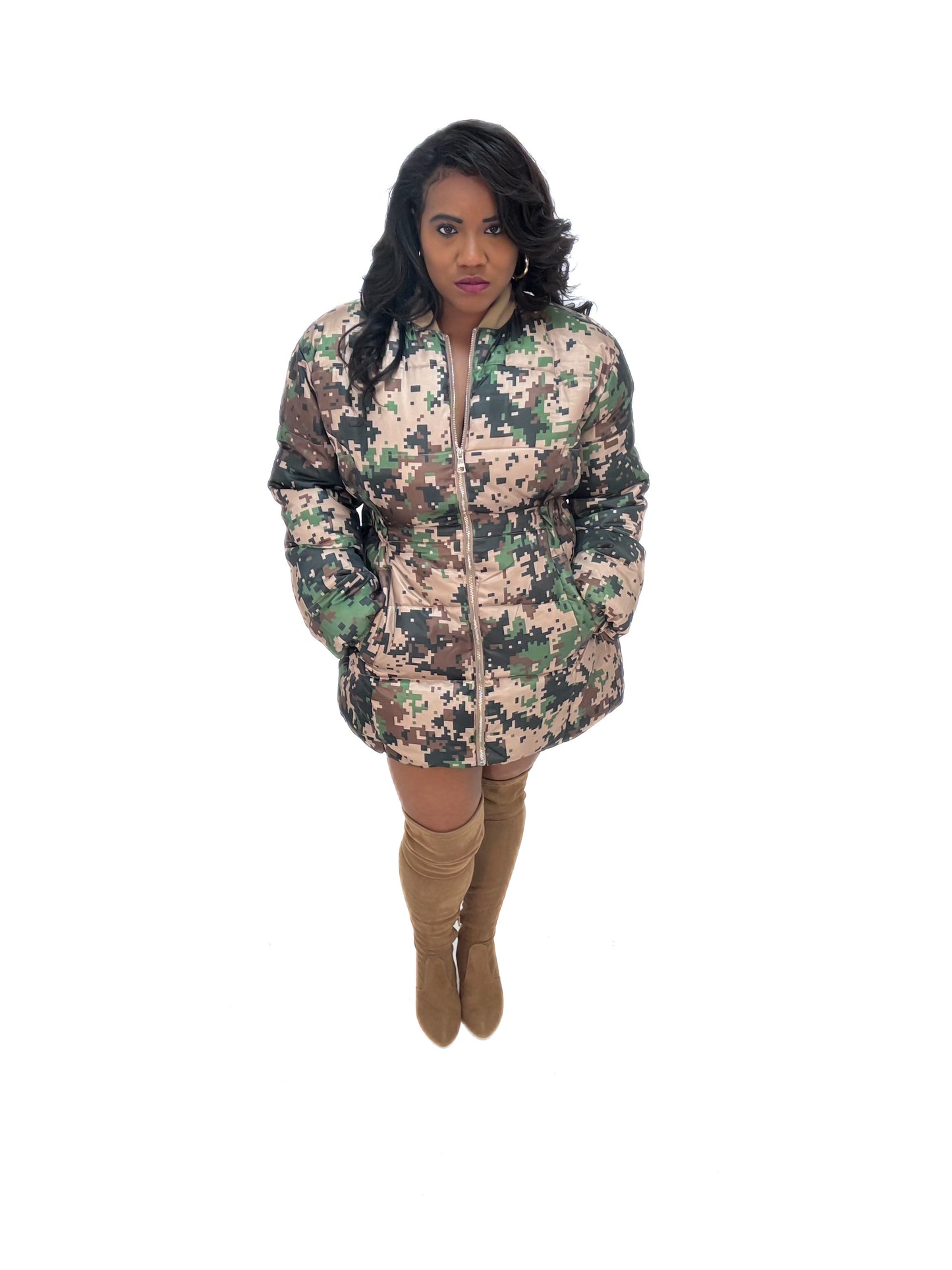 Camo Coat Dress